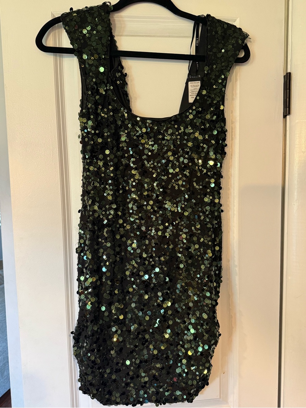 B. Darlin Iridescent Green Sequin Tank Mini Dress